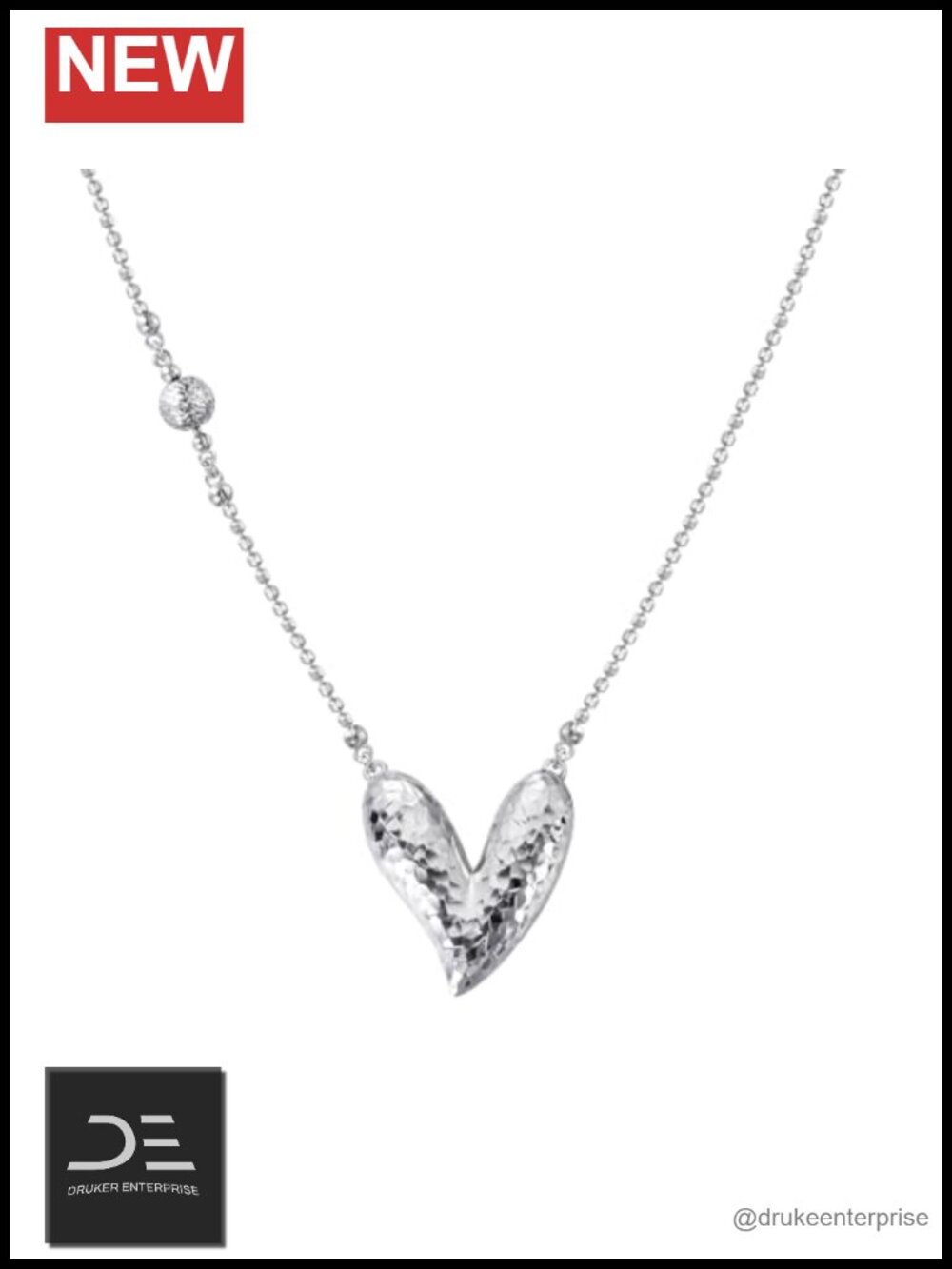 925 Sterling Silver Heart Pendant Necklace for Women Adjustable Chain Layering